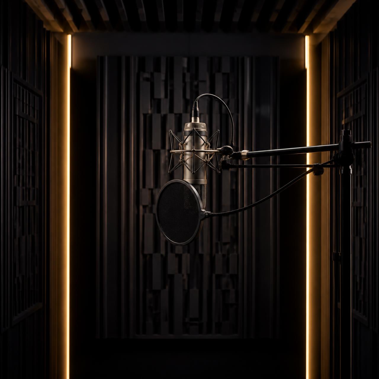 Vocal booth with condenser mic