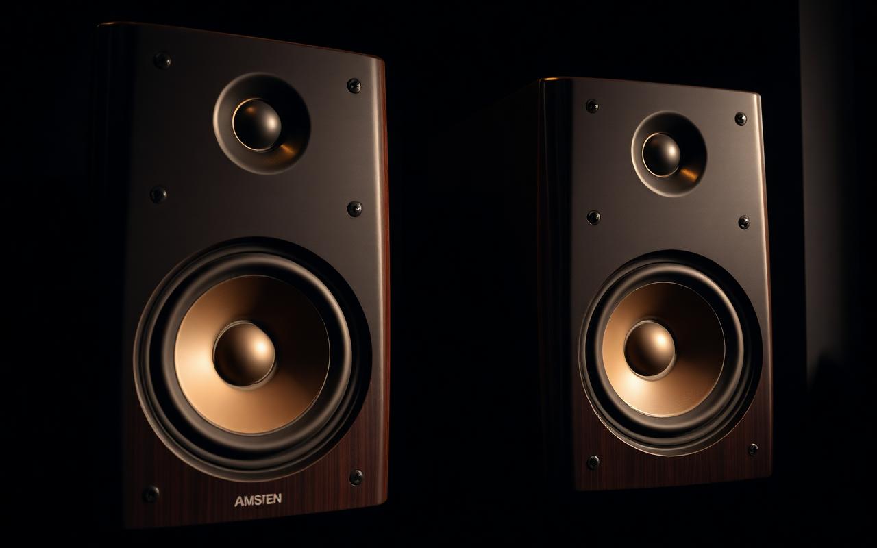 Reference studio monitor speakers in the control room